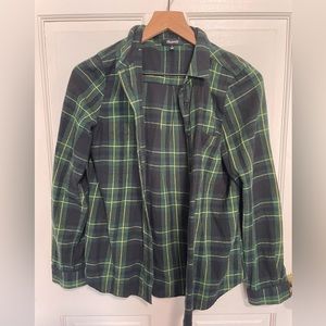Madewell green blue yellow women’s flannel shirt, size small, great condition